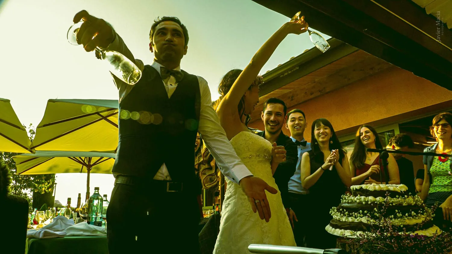 Primer brindis como marido y mujer