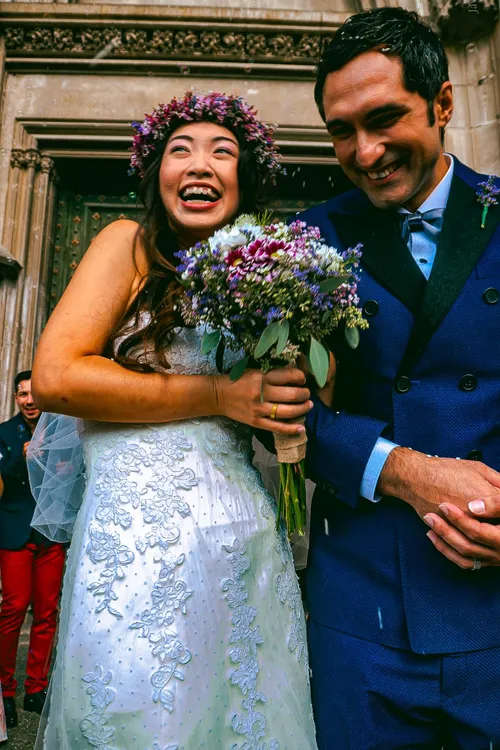 Fotógrafo de bodas, salida de ceremonia en el Garraf