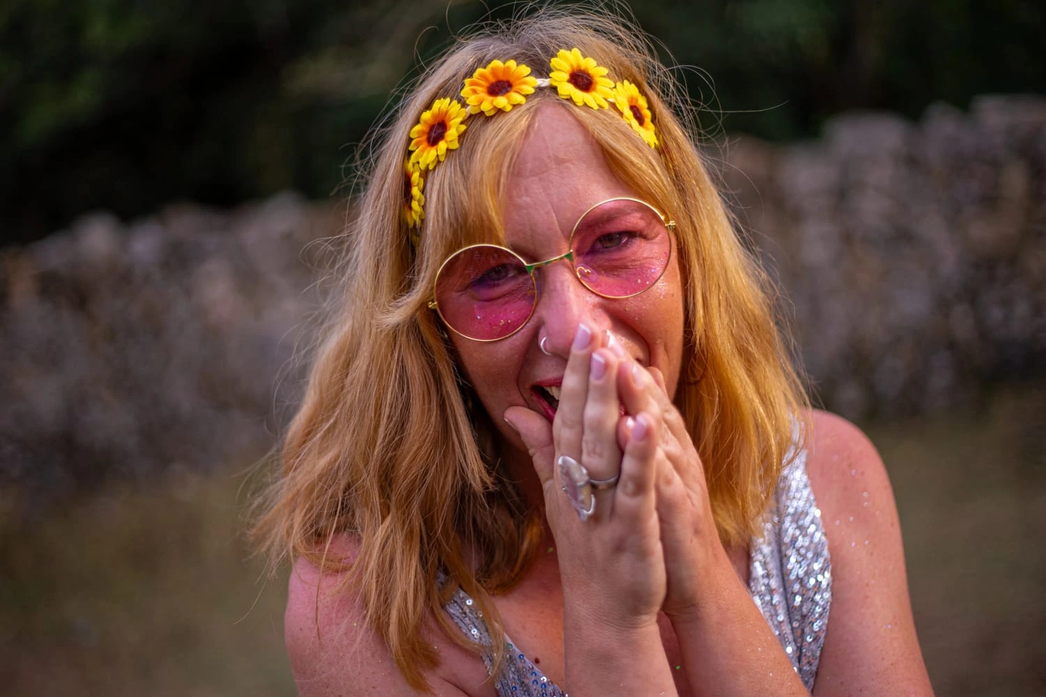 Novia emocionada en el Garraf